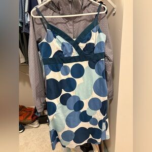 Ann Taylor blue / white polka dot spaghetti strap dress size 6